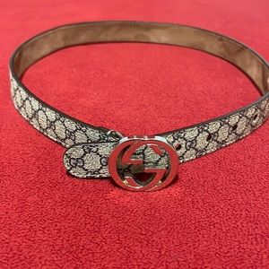 AUTHENTIC Navy blue and beige GUCCI kids belt